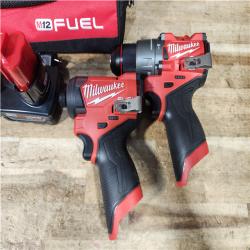 HOUSTON LOCATION - AS - IS Milwaukee FUEL 12-Volt Lithium-Ion Brushless Cordless Hammer Drill and Impact Driver Combo Kit