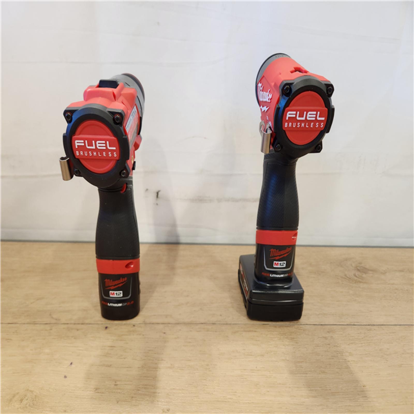 AS-IS- Milwaukee 12V Brushless Hammer Drill and Impact Driver Combo Kit