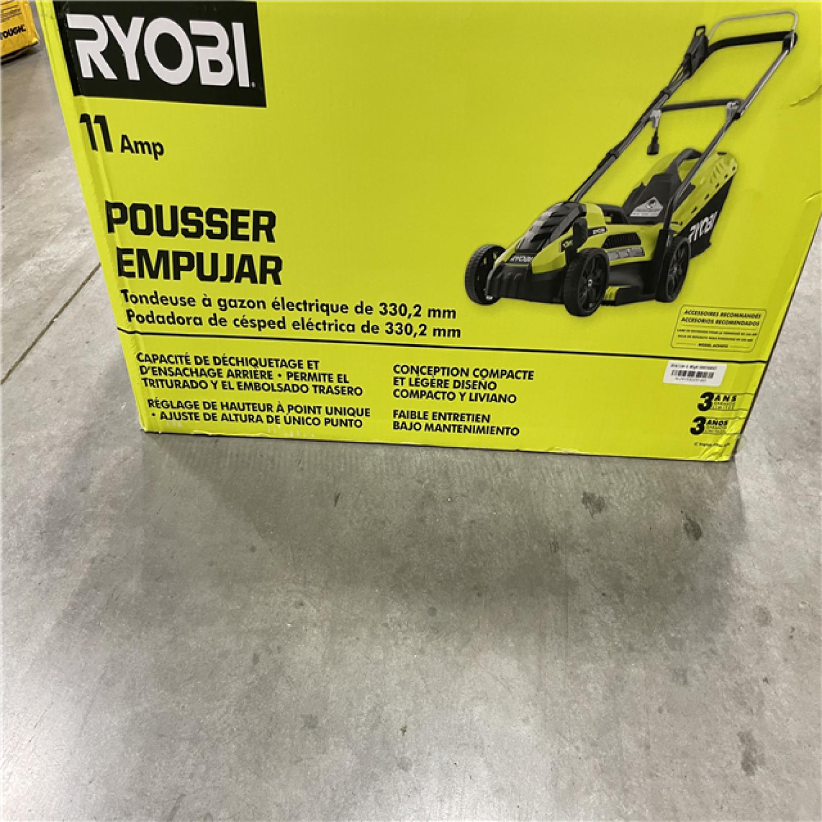 AS-IS RYOBI 13 in. 11 Amp Corded Electric Walk Behind Push Mower