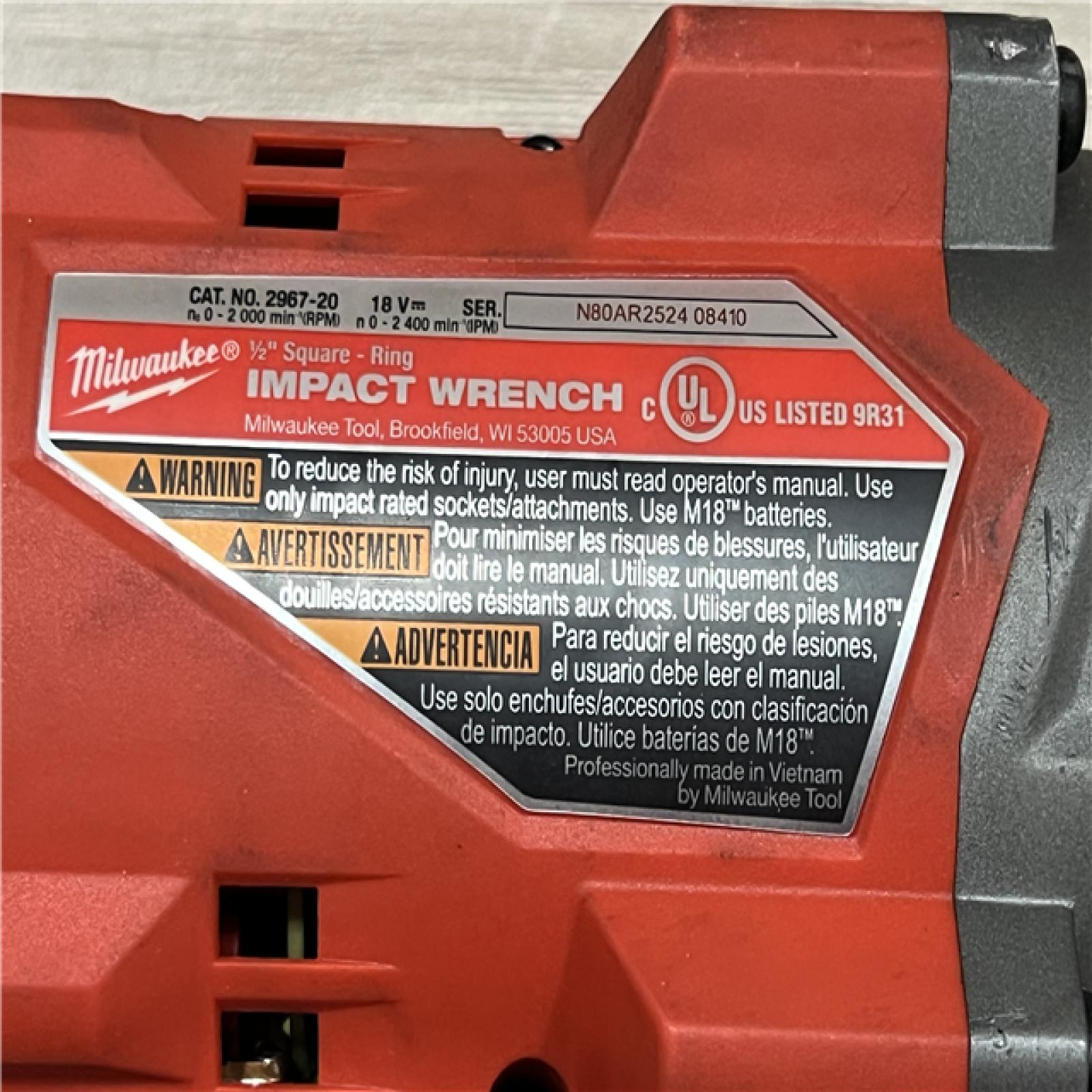 AS-IS Milwaukee FUEL 18V Lithium-Ion Brushless Cordless 1/2 in. Impact Wrench w/Friction Ring Kit