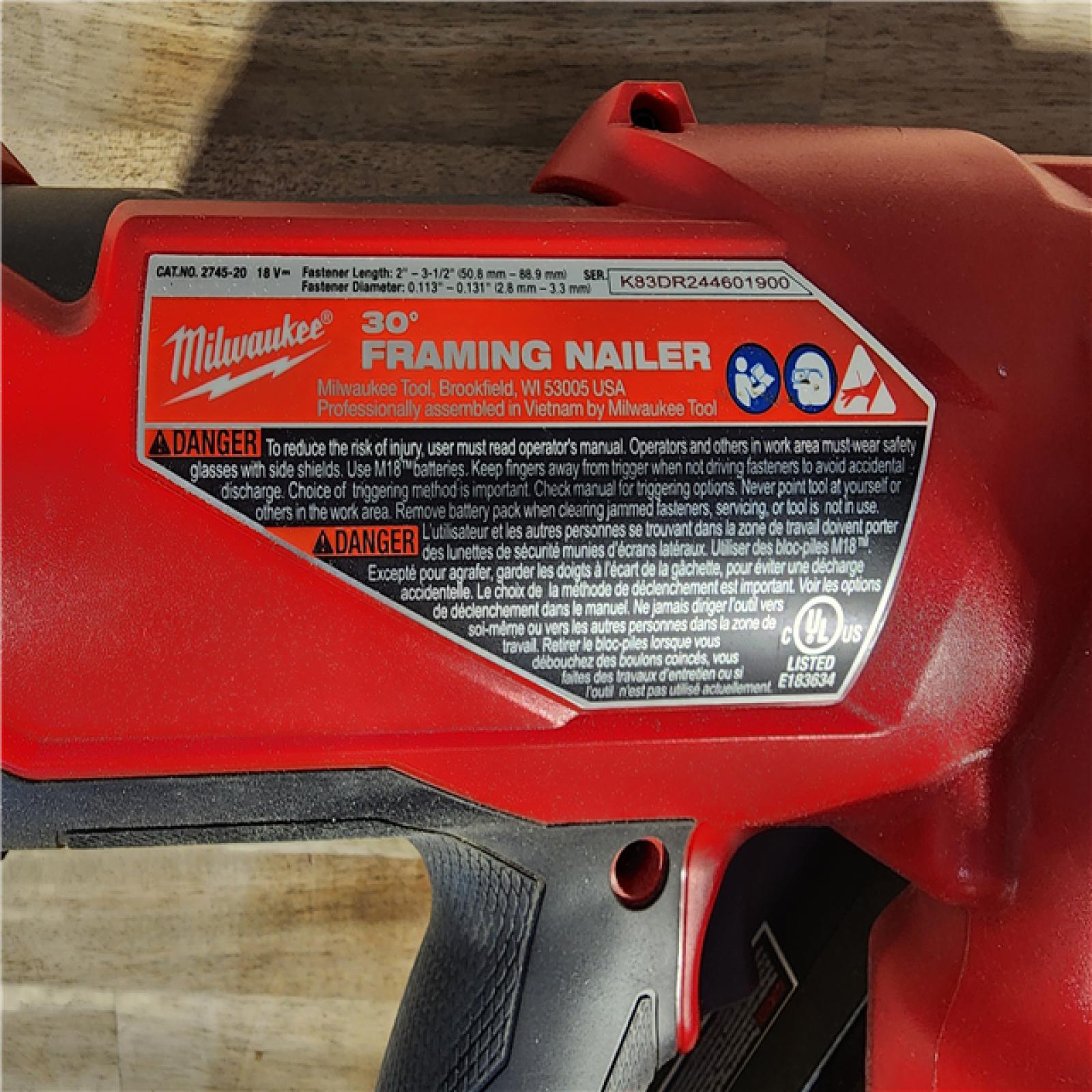 HOUSTON LOCATION - AS-IS M18 FUEL 3-1/2 in. 18-Volt 30-Degree Lithium-Ion Brushless Cordless Framing Nailer (Tool-Only)