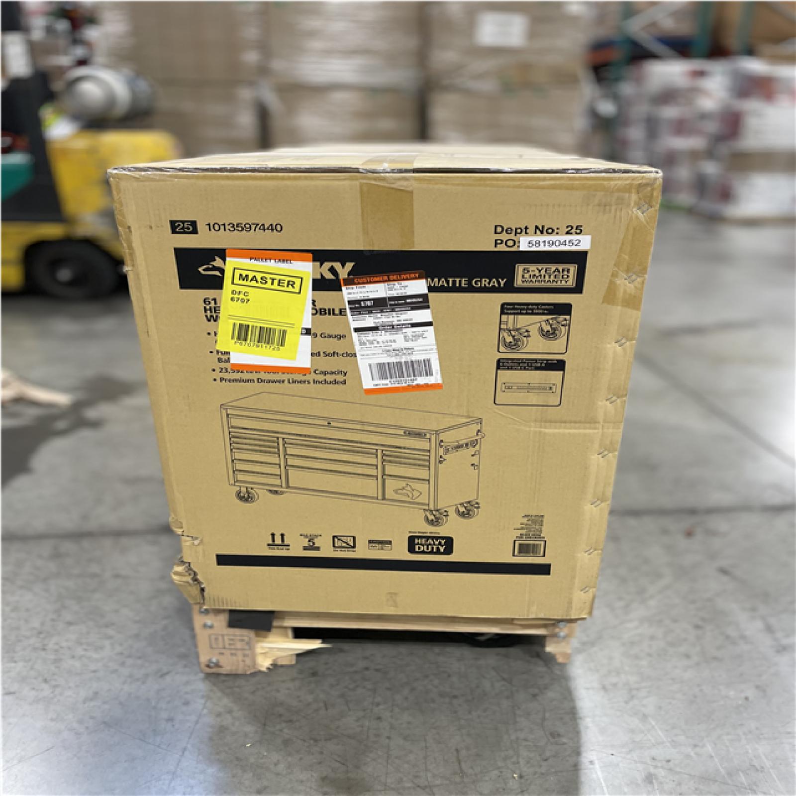 DALLAS LOCATION- AS-IS HUSKY 52 in. W x 20 in. D Standard Duty Black Mobile Workbench Cabinet