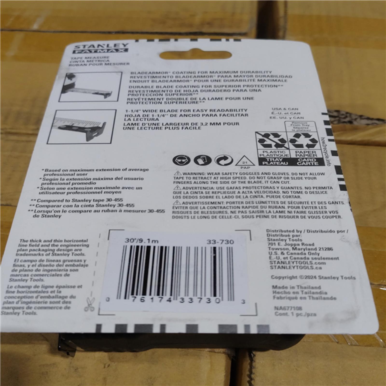 Pittston Location new Stanley FatMax 30' Tape Measures (960 units)  One Pallet