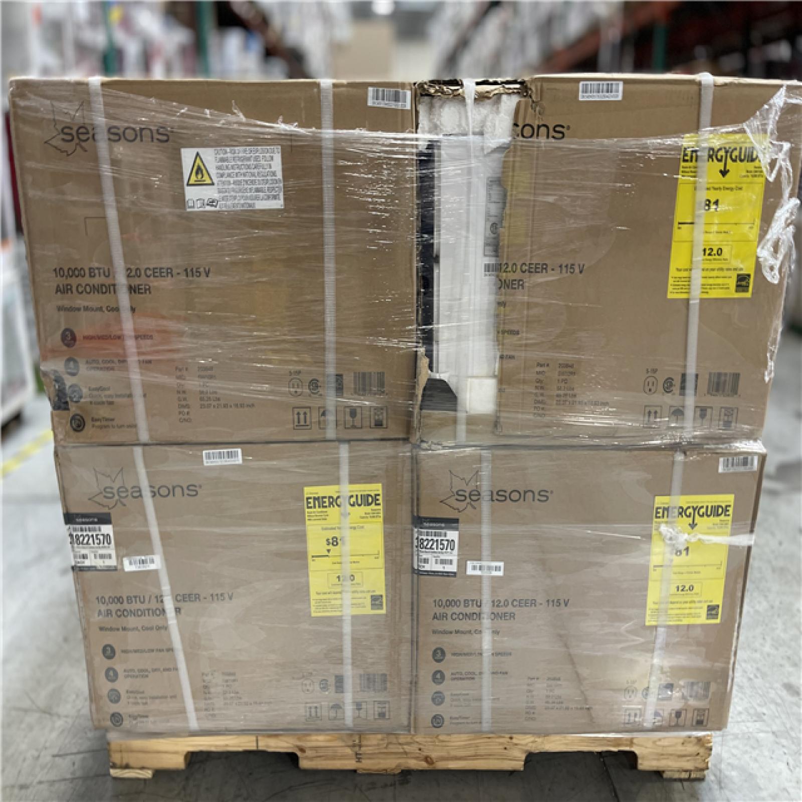 DALLAS LOCATION - SEASONS 10 000BTU AIR CONDITIONER PALLET- (8 UNITS)
