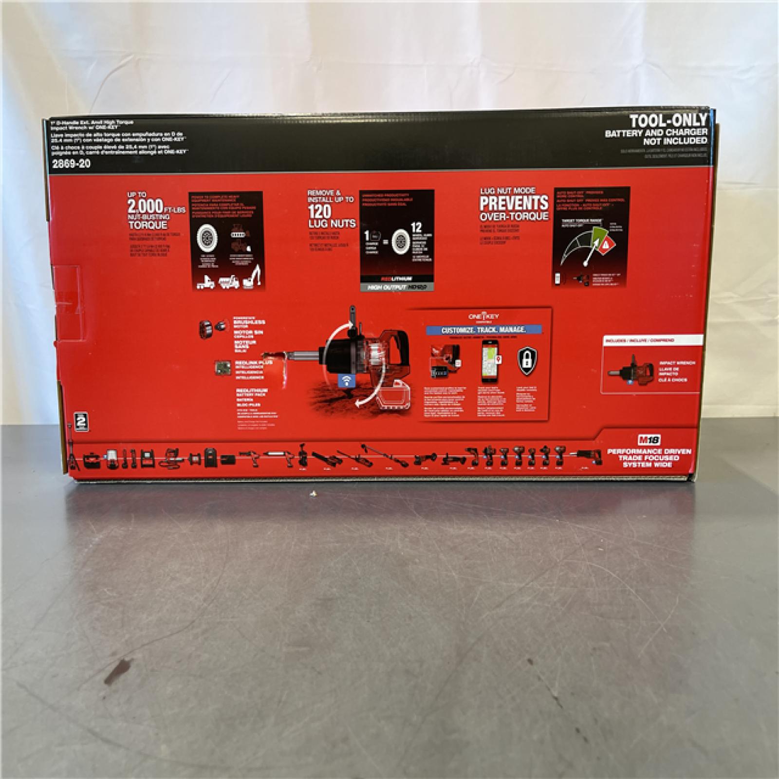 NEW! - Milwaukee M18 FUEL 18V Lithium-Ion Brushless Cordless 1 in. Impact Wrench Extended Reach D-Handle (Tool-Only)