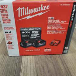 LIKE NEW! Milwaukee M18 18-Volt Lithium-Ion High Output Starter Kit with Two 6.0 Ah Battery and Charger