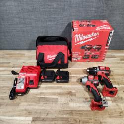 HOUSTON LOCATION - AS-IS Milwaukee M18 18V Lithium-Ion Cordless Drill Driver/Impact Driver Combo Kit