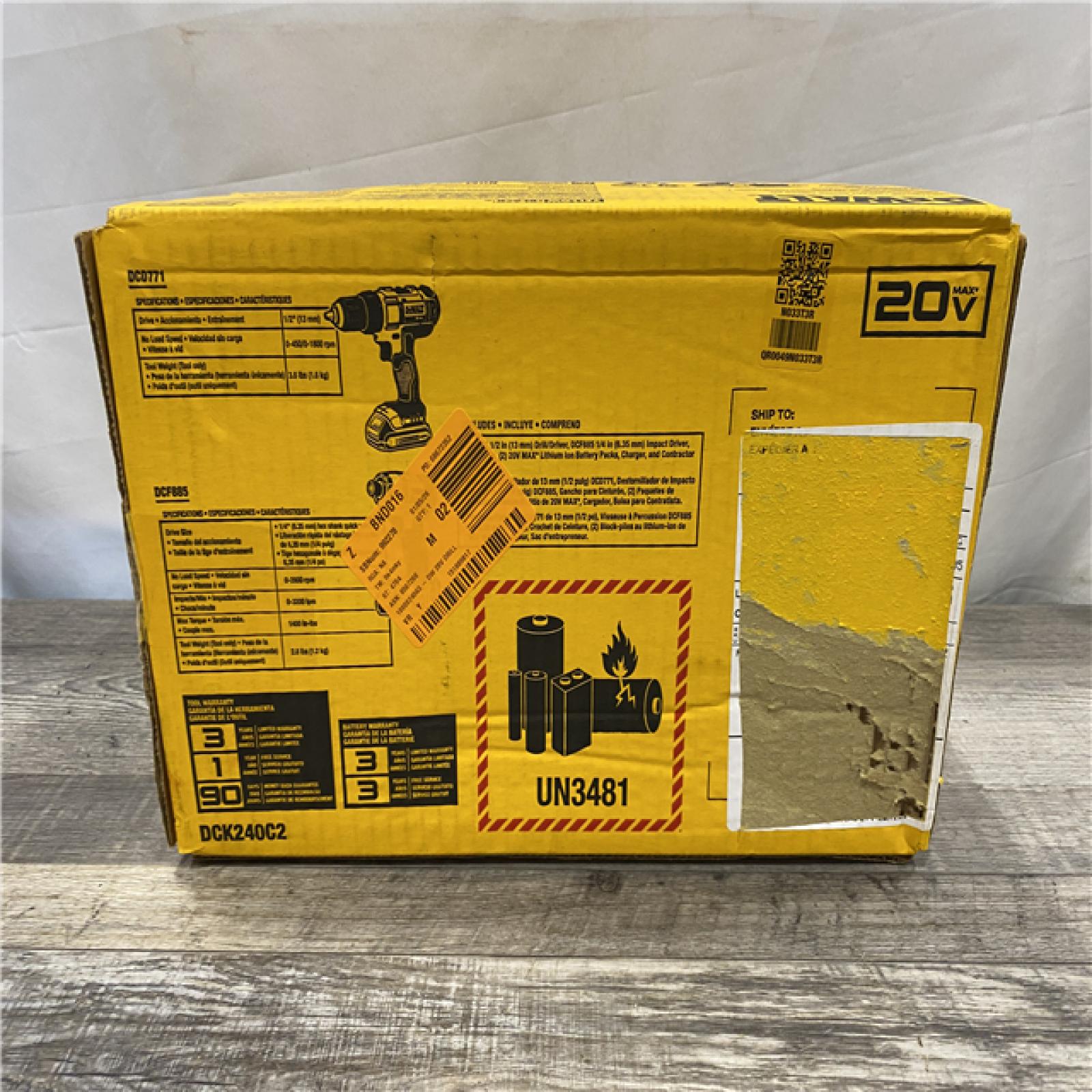 NEW - DEWALT 20V MAX Cordless Drill/Impact 2 Tool Combo Kit