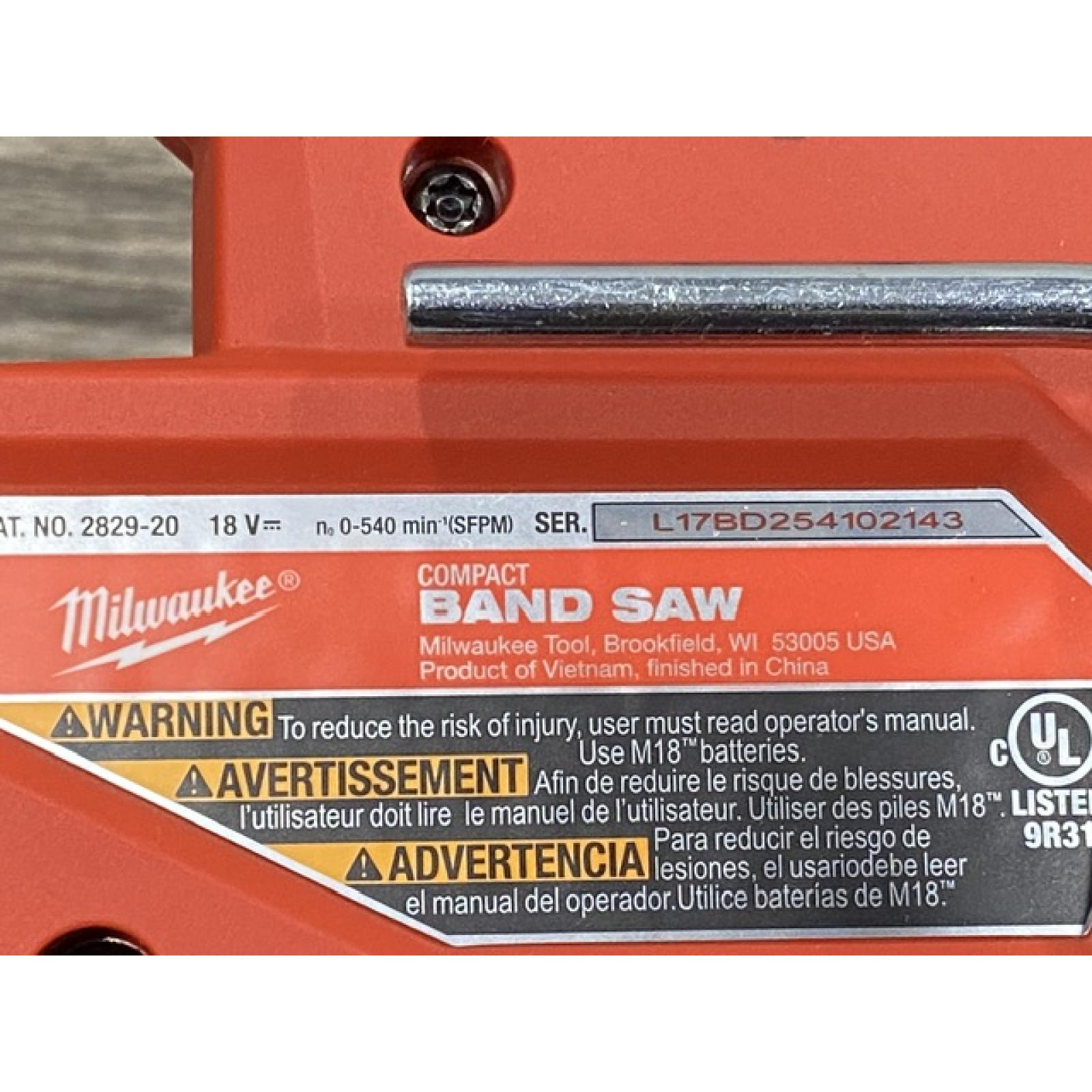 AS-IS Milwaukee FUEL 18V Lithium-Ion Brushless Cordless Compact Bandsaw (Tool-Only)