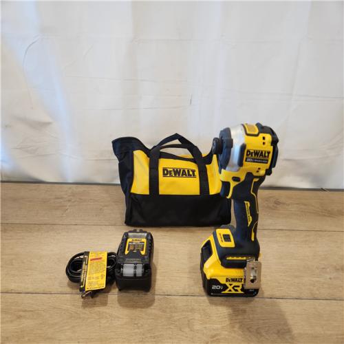 AS-IS- DEWALT ATOMIC 20V MAX Lithium-Ion Cordless 1/4 in. Brushless Impact Driver Kit  5 Ah Battery  Charger  and Bag