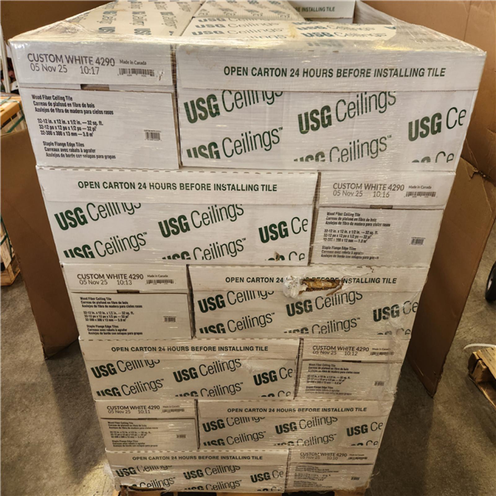Phoenix NEW USG Ceiling Wood Fiber Ceiling Tile White (1 120 sq. ft/ 35 Cases)