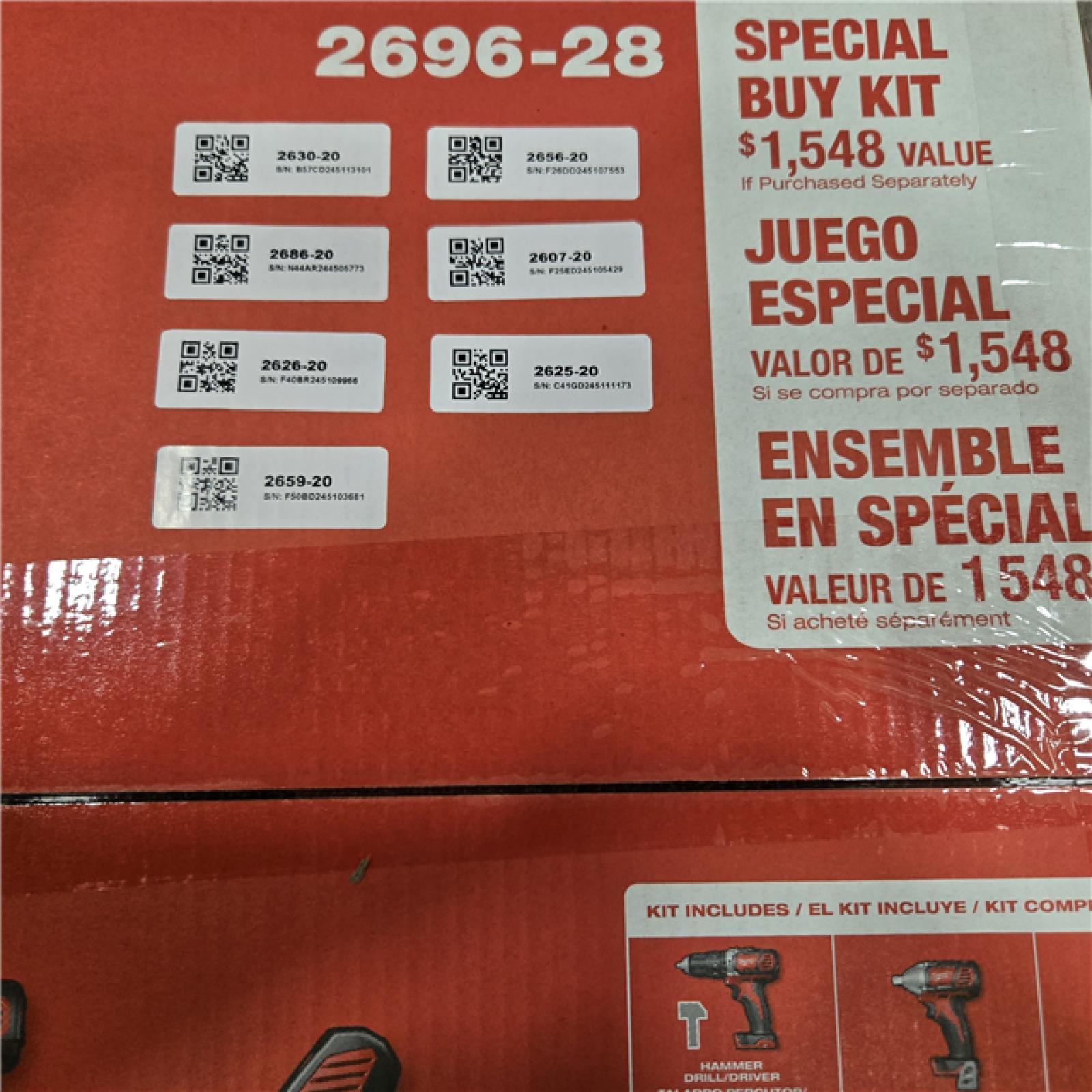 NEW! - Milwaukee 2696-28 M18 18V Cordless 8-Tool Combo Kit