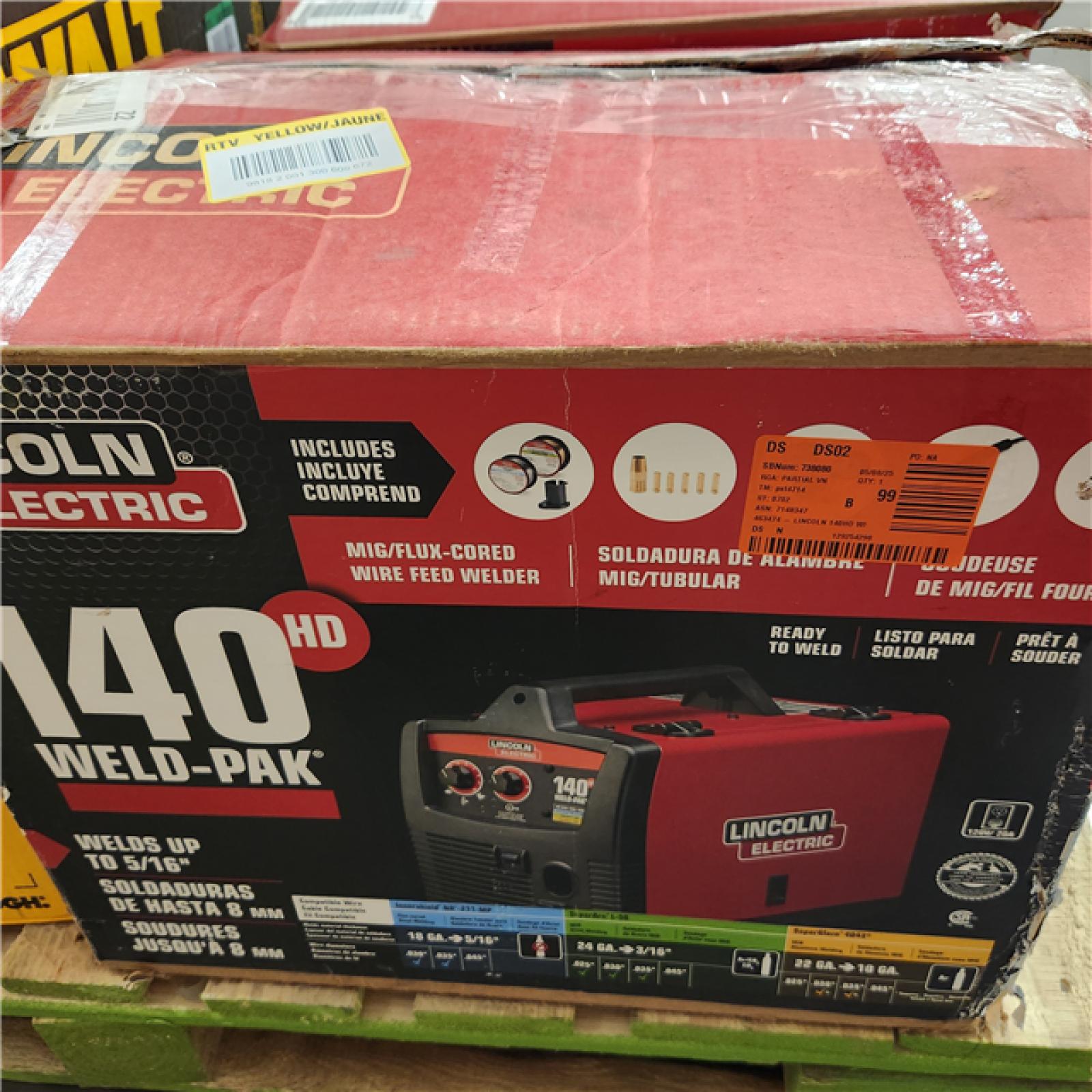 Dallas Location - As-Is Lincoln Electric Weld Pak 140 HD Wire-Feed Welder