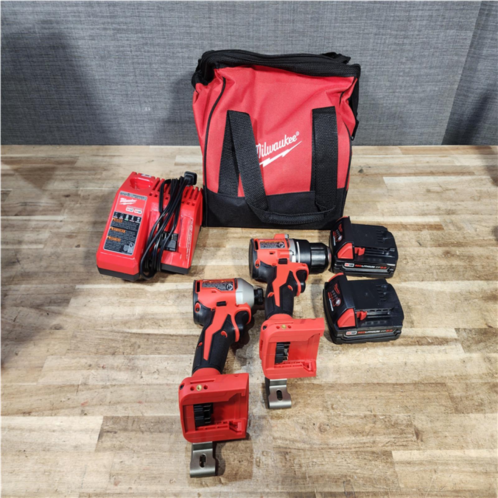 Houston Location AS-IS Milwaukee 18V Lithium-Ion Brushless Cordless Compact Drill/Impact Combo Kit