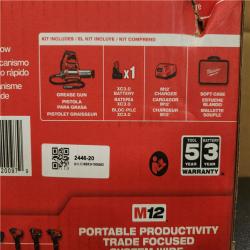 Phoenix LIKE NEW Milwaukee M12 12V Lithium-Ion Cordless Grease Gun Kit with Charger and Tool Bag (no Battery)