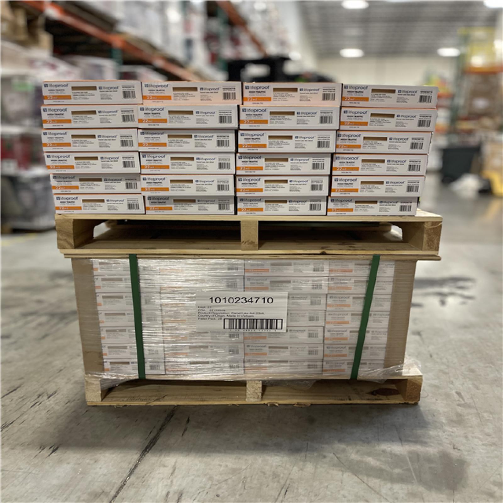 DALLAS LOCATION - Lifeproof Camel Lake Ash 22 MIL x 7.1 in. W x 48 in. L Click Lock Waterproof Luxury Vinyl Plank Flooring (18.7 sqft/case) PALLET-(52 UNITS)
