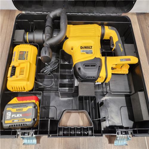 AS-IS- FLEXVOLT 60V Lithium-Ion Cordless SDS MAX 3/4 in. Chipping Hammer Kit with 9.0Ah Battery  Charger and Kit Box