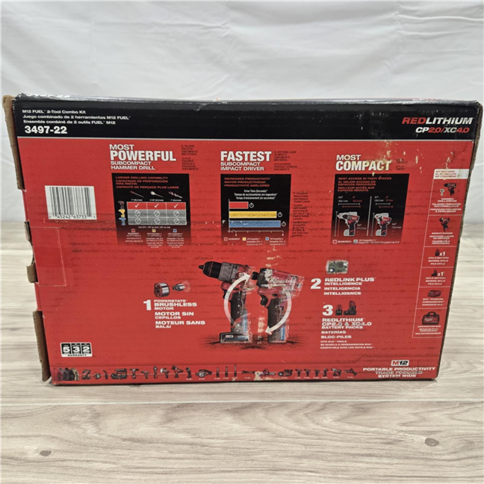NEW- Milwaukee 3497-22 12V Brushless Hammer Drill and Impact Driver Combo Kit