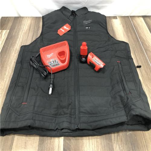 AS-IS Milwaukee Men's 2 X-Large 12-Volt Lithium-Ion Cordless Axis Black Heated Vest Kit