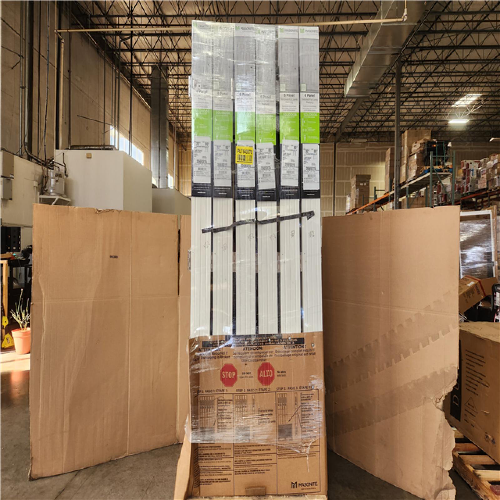 Phoenix NEW Masonite 32 in. x 80 in. 6 Panel Left-Handed Primed Composite Solid Core Single Prehung Interior Door 4-9/16 in. Flat Jamb Pallet (6-Doors)