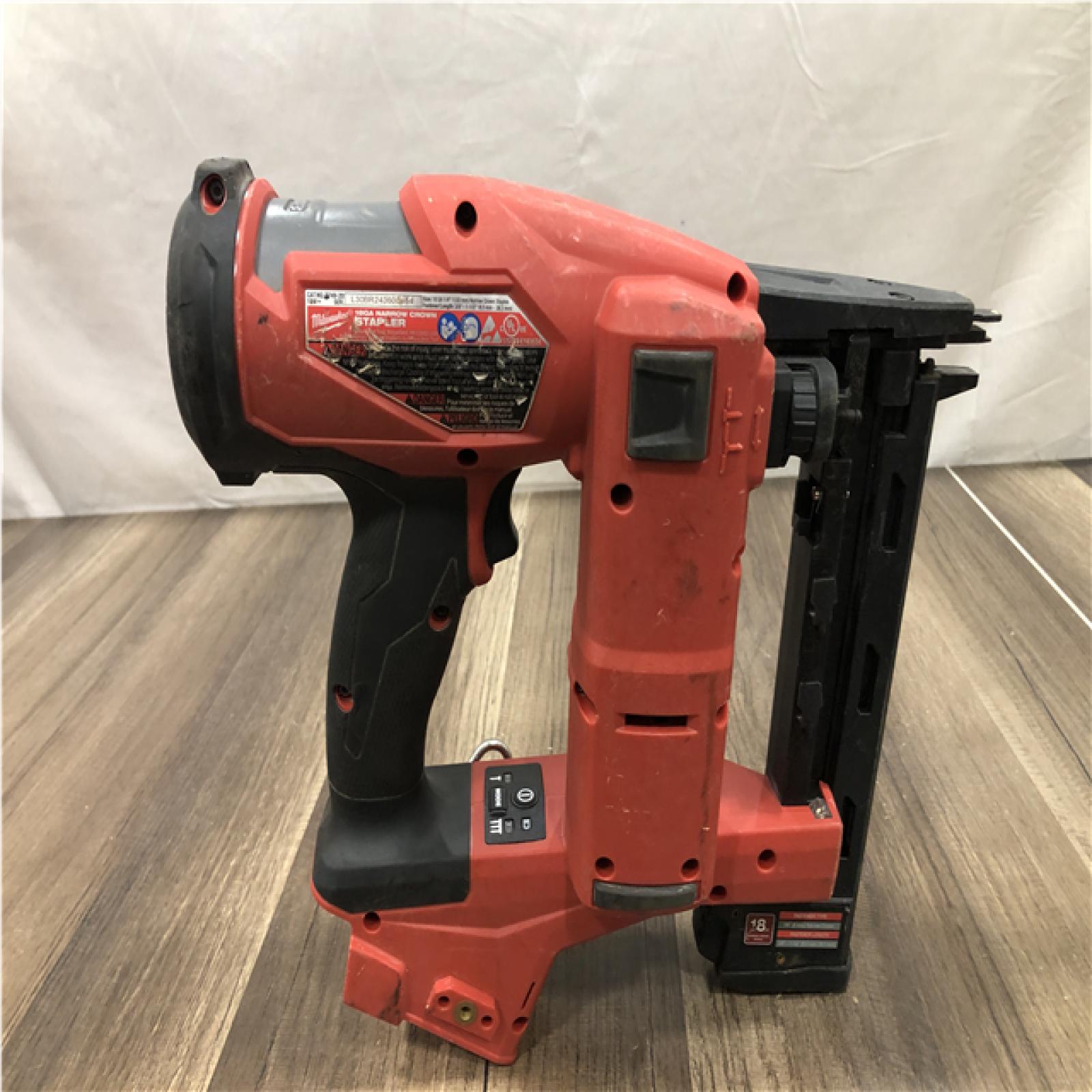 AS-IS Milwaukee FUEL 18-Volt Lithium-Ion Brushless Cordless 18-Gauge 1/4 in. Narrow Crown Stapler (Tool-Only)