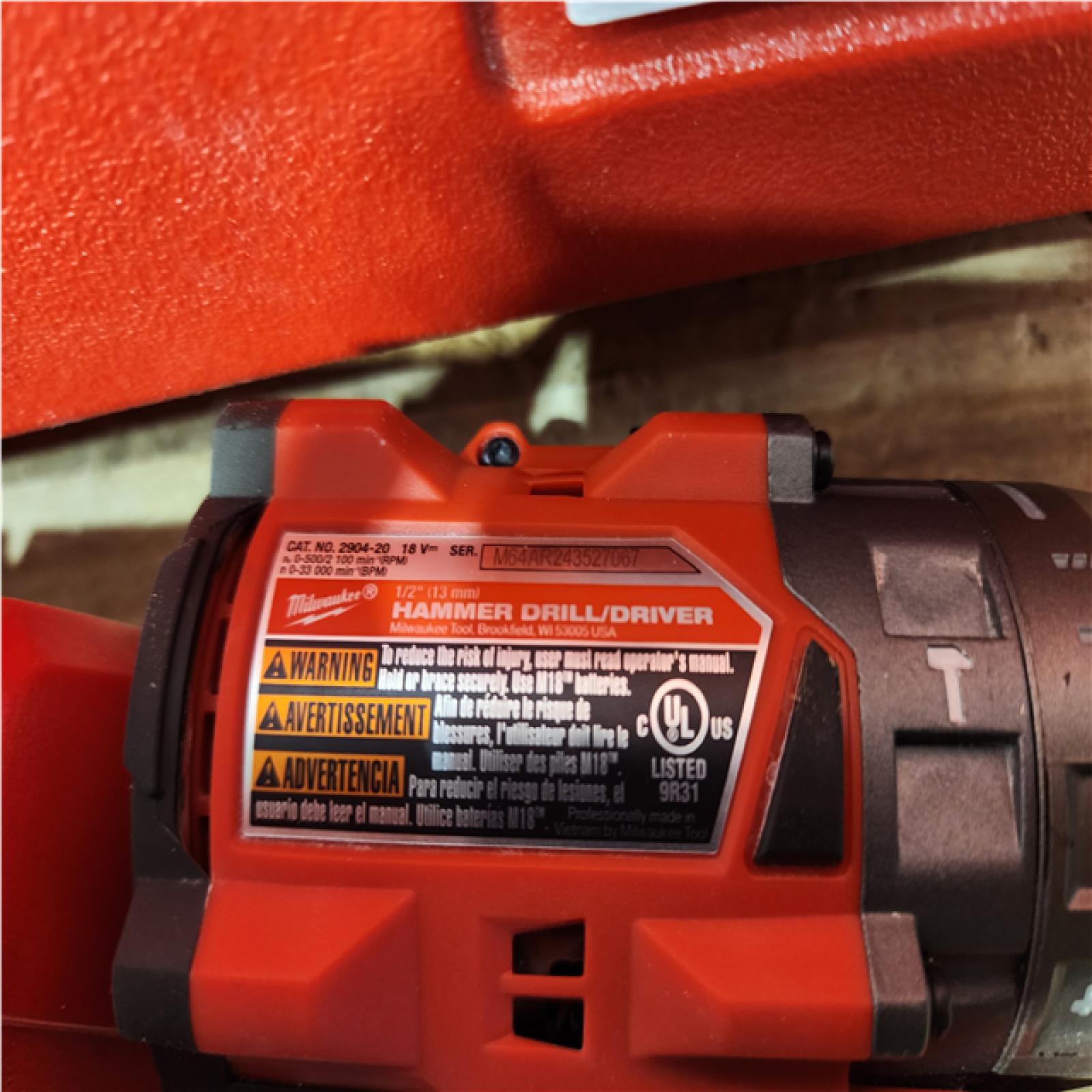Houston Location AS-IS Milwaukee FUEL 18V Lithium-Ion Brushless Cordless 1/2 in. Hammer Drill Driver Kit