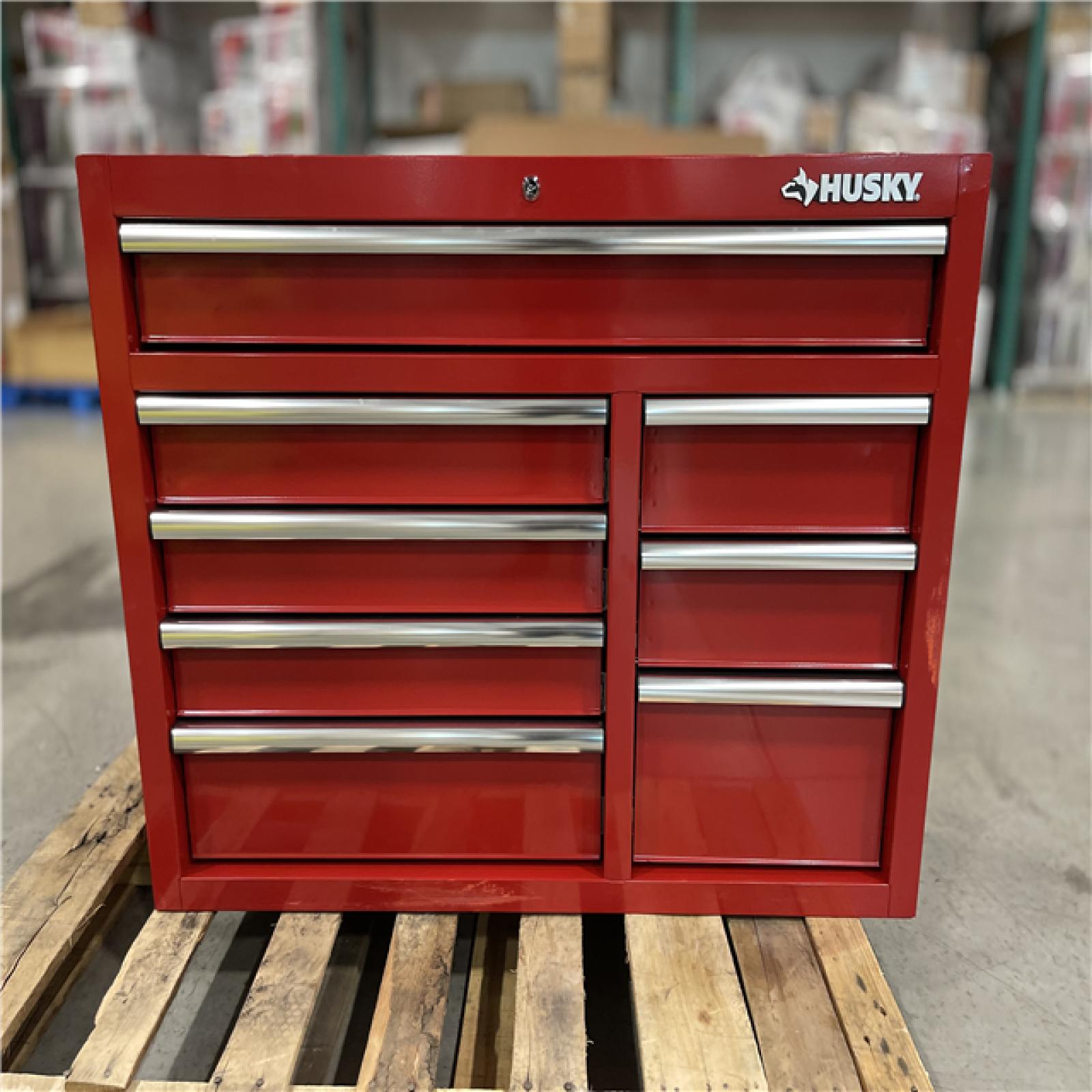 DALLAS LOCATION- AS-IS Husky Standard Duty 42 in. 8-Drawer Red Rolling Tool Cabinet