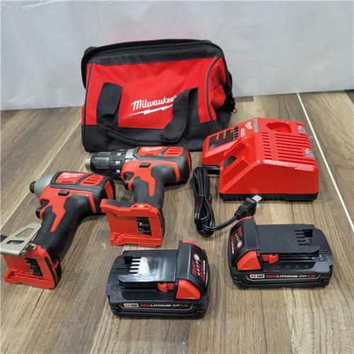 AS-IS Milwaukee M18 18V Cordless Brushed 2 Tool Drill/Driver and Impact Driver Kit