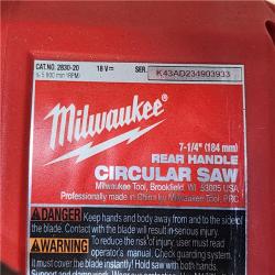 HOUSTON LOCATION - AS-IS (APPEARS LIKE NEW) Milwaukee 2830-20 Rear Handle Circular Saw M18 FUEL 7-1/4 Cordless Brushless Tool Only