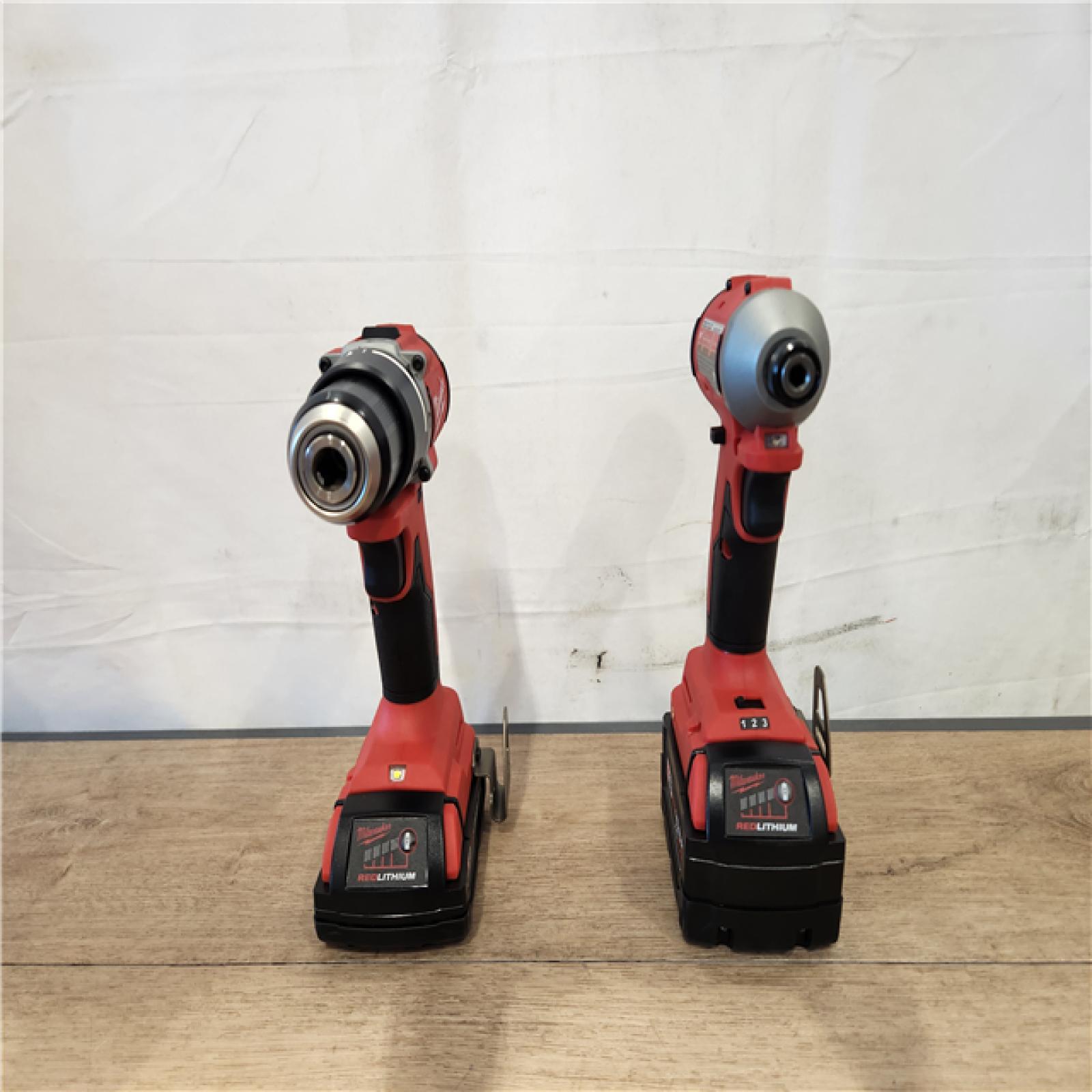 AS-IS- Milwaukee 18-Volt Lithium-Ion Brushless Cordless Compact Hammer Drill/Impact Combo Kit