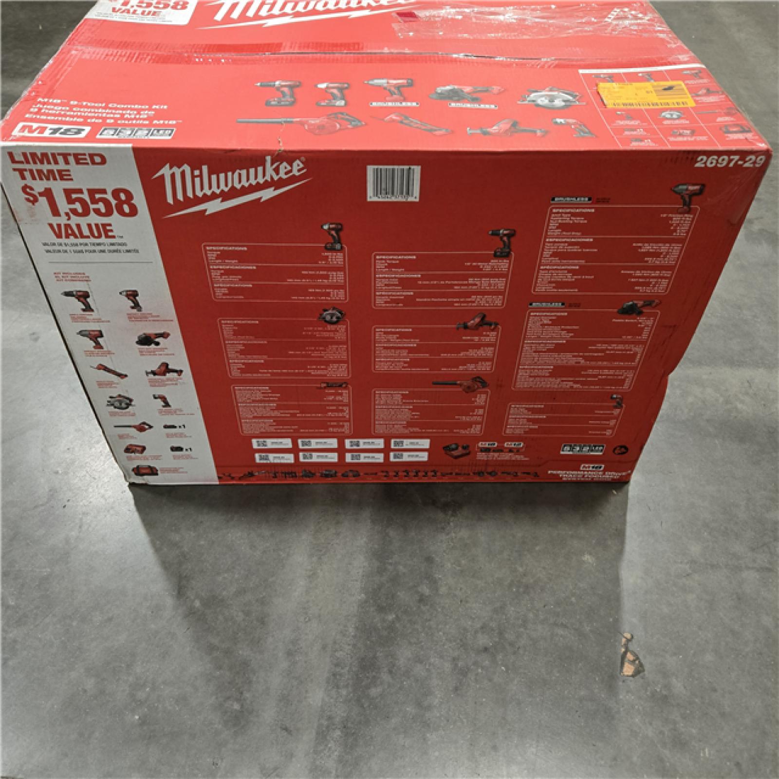 NEW! - Milwaukee M18 18V Cordless 9-Tool Combo Kit