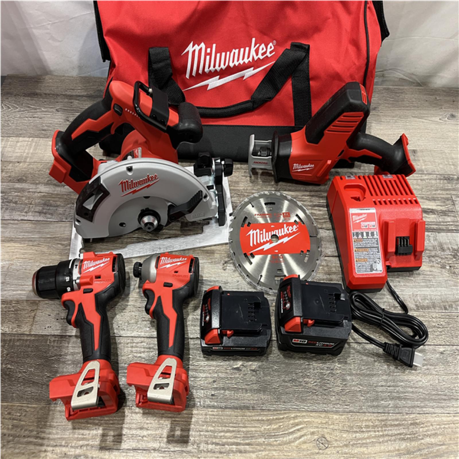 AS-IS Milwaukee 18-Volt Lithium-Ion Brushless Cordless (4-Tool) Combo Kit