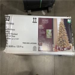 DALLAS LOCATION - Home Decorators Collection 7.5 ft. Grand Duchess Twinkling Balsam Fir Flocked LED Pre-Lit Artificial Christmas Tree T26