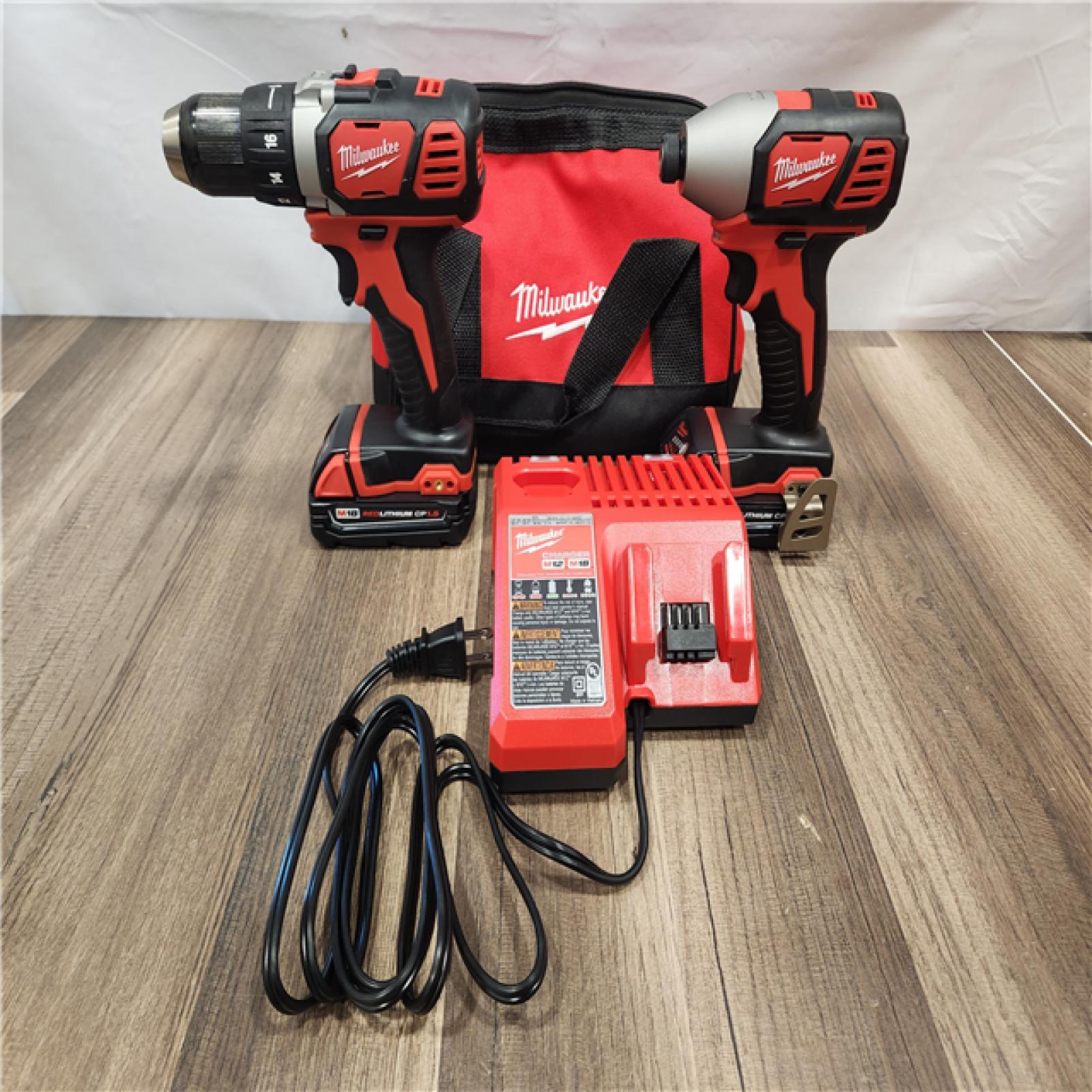 AS-IS- Milwaukee 18V Cordless Brushed 2-Tool Drill/Driver and Impact Driver Kit