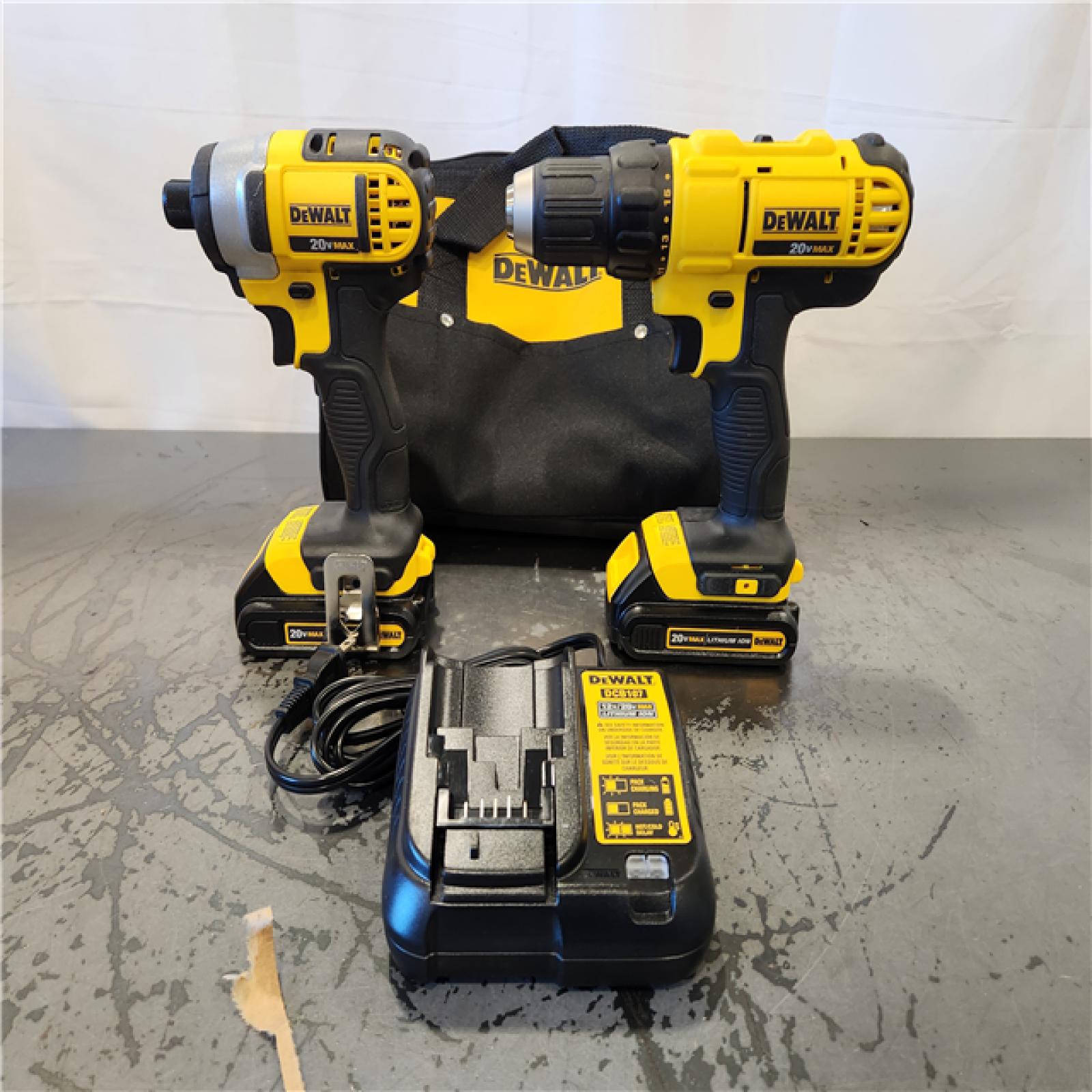 AS-IS- DeWALT 20V MAX Cordless Drill Driver/Impact Driver Combo Kit