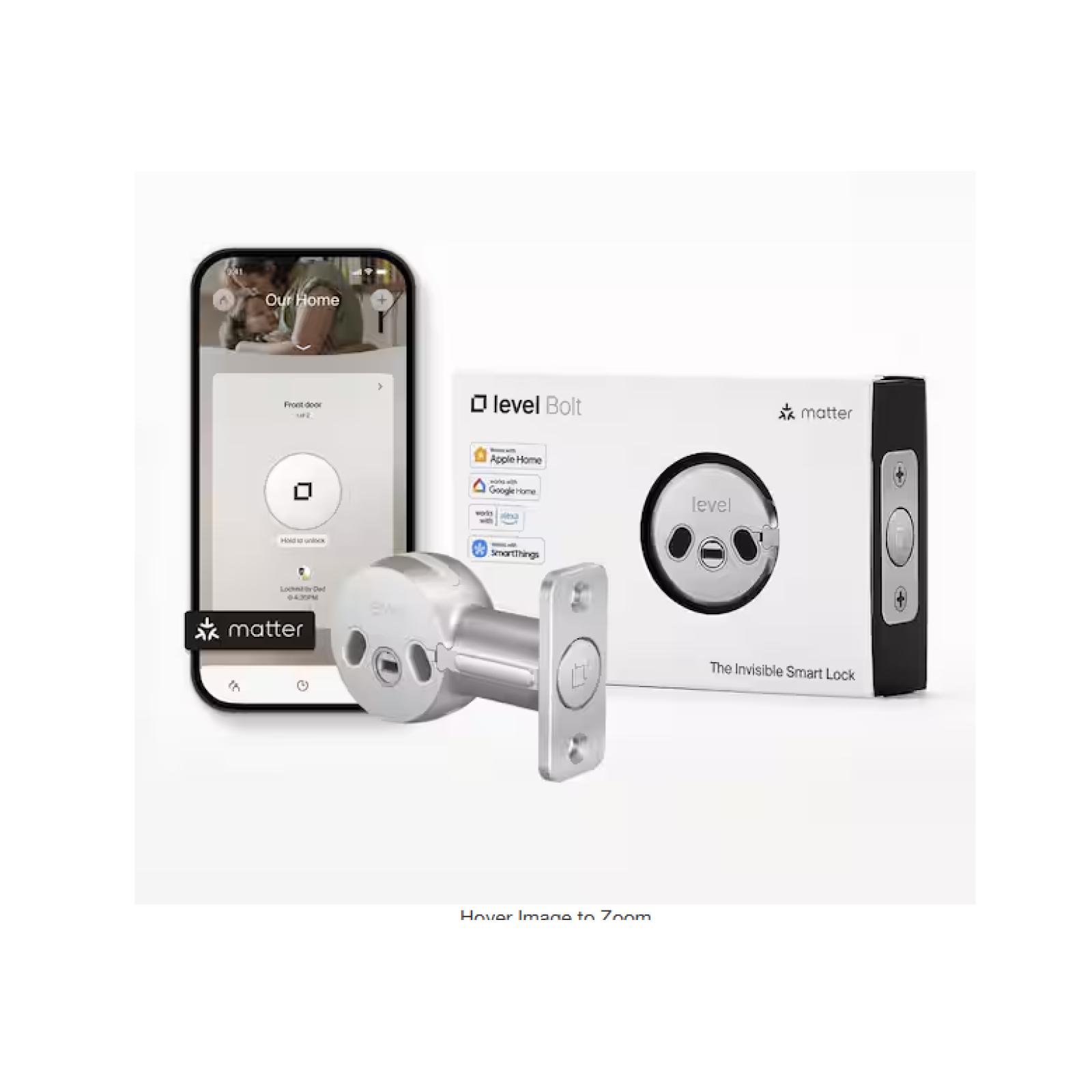NEW! - Level Bolt (Matter)-Make Your Deadbolt Smart Keep Your Keys  Matter-Over-Thread  Works with Apple  Alexa  Google  Smart Things