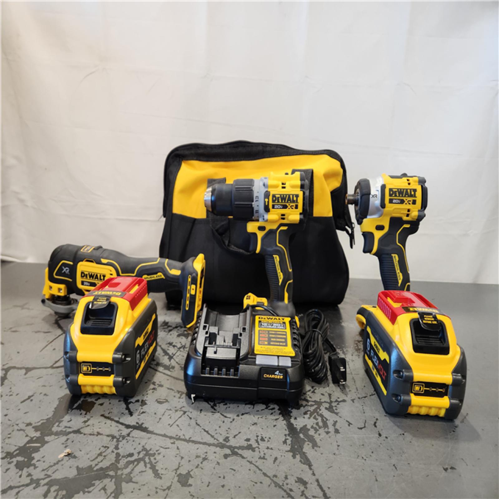 AS-IS- DeWalt 20V MAX Lithium-Ion Cordless 3-Tool Combo Kit with (2) FLEXVOLT 6.0 Ah Batteries and Charger
