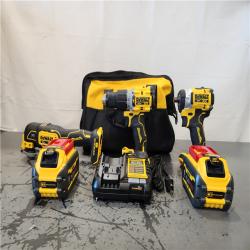 AS-IS- DeWalt 20V MAX Lithium-Ion Cordless 3-Tool Combo Kit with (2) FLEXVOLT 6.0 Ah Batteries and Charger