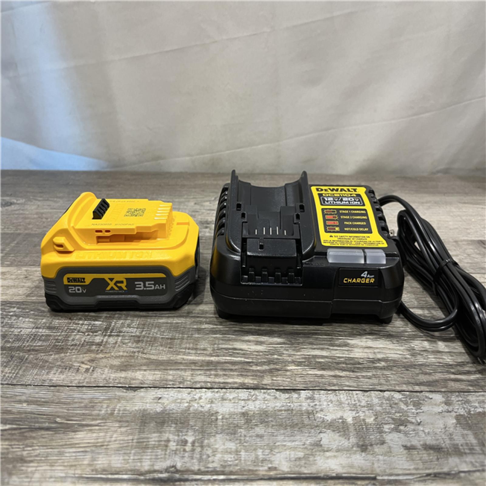 AS-IS DEWALT 20V MAX XR POWERSTACK Lithium-Ion Battery Starter Kit with 3.5Ah Battery and Charger