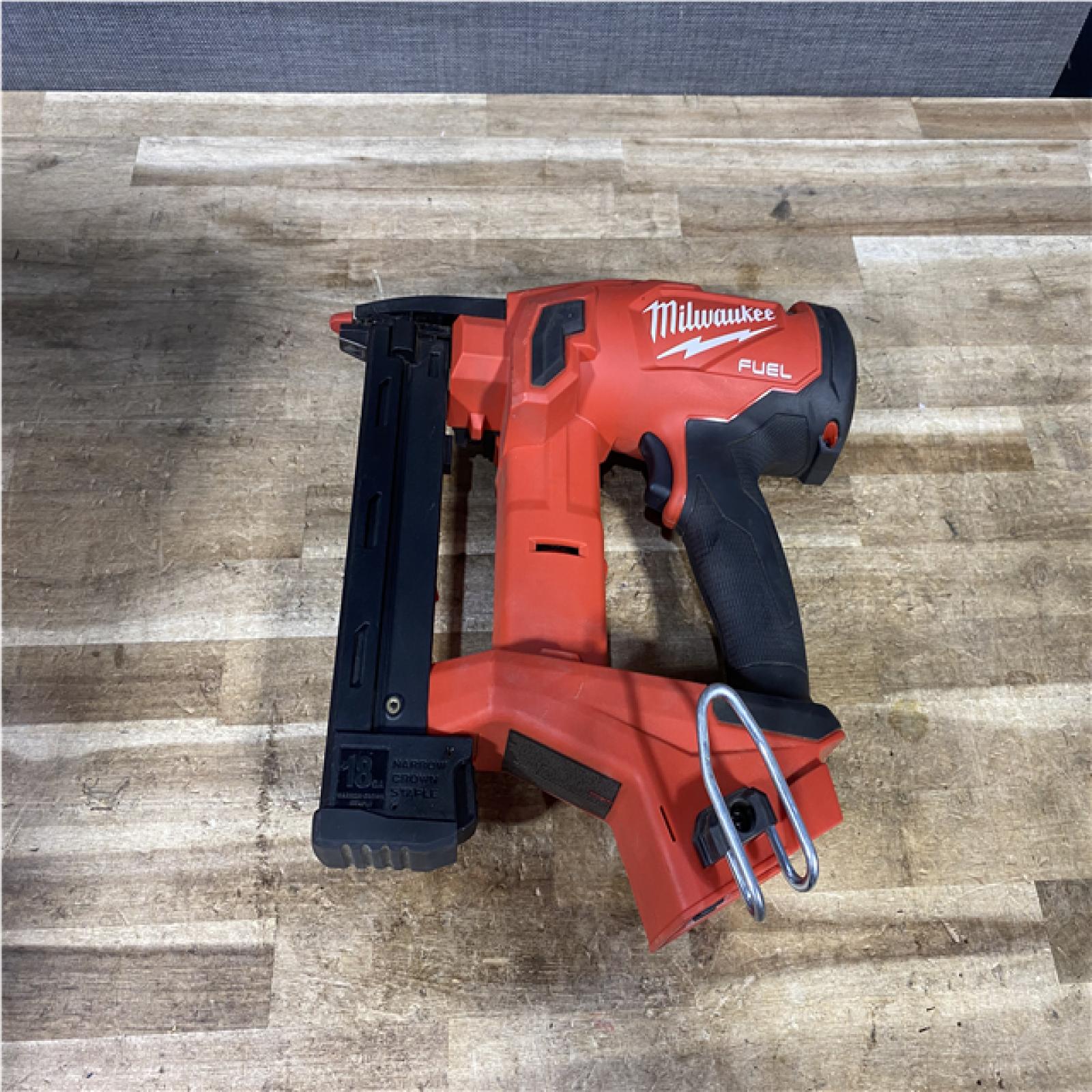Houston Location AS-IS Milwaukee FUEL 18-Volt Lithium-Ion Brushless Cordless 18-Gauge 1/4 in. Narrow Crown Stapler (Tool-Only)