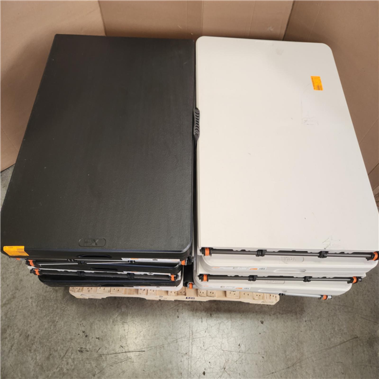 Phoenix HDX 6 ft. Rectangle Almond Resin Top Folding Utility Table Seats 6 Pallet (14-Tables)