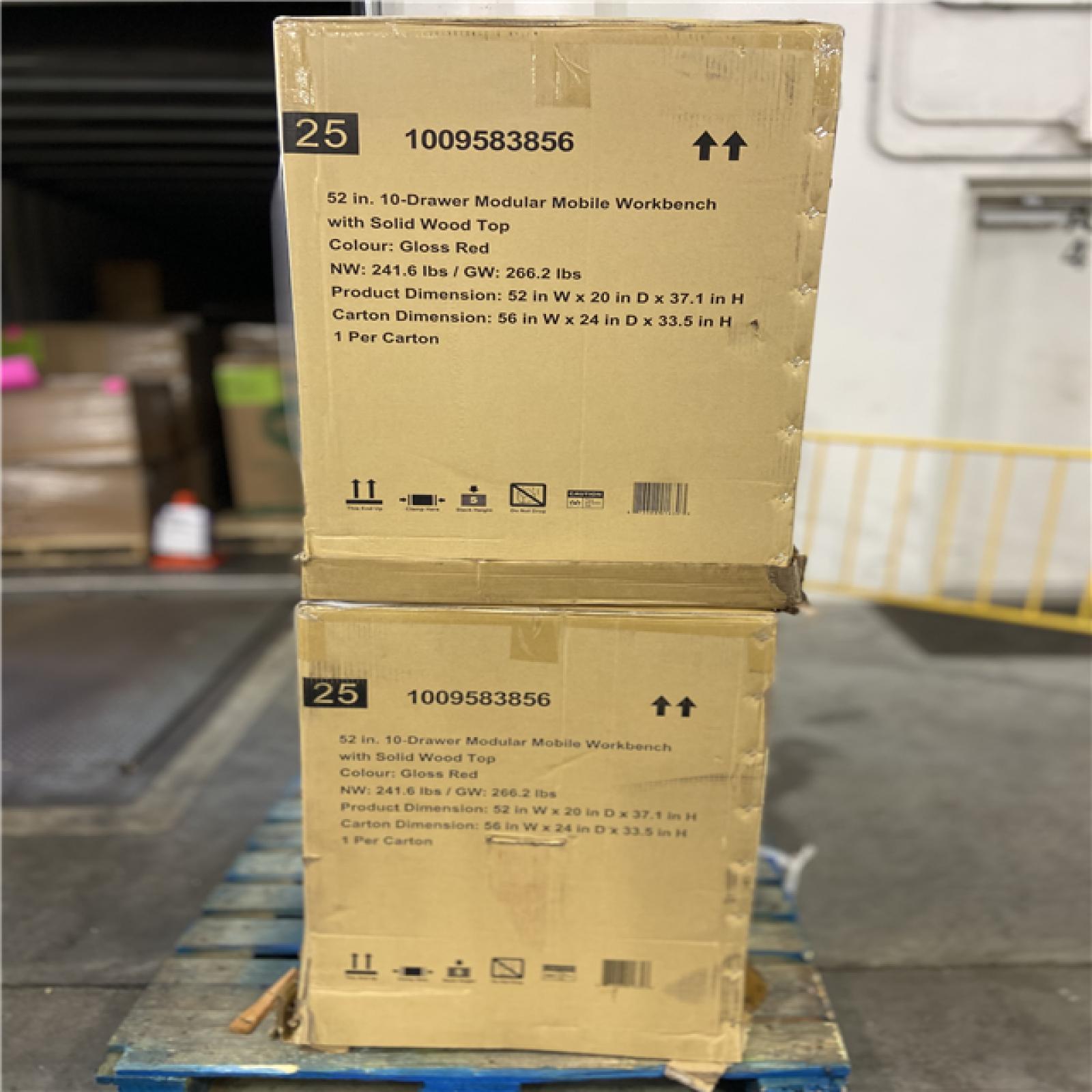 DALLAS LOCATION - Husky Modular Tool Storage 52 in. W x 20 in. D Standard Duty Red Mobile Workbench Cabinet 2 (UNITS)UNITS)