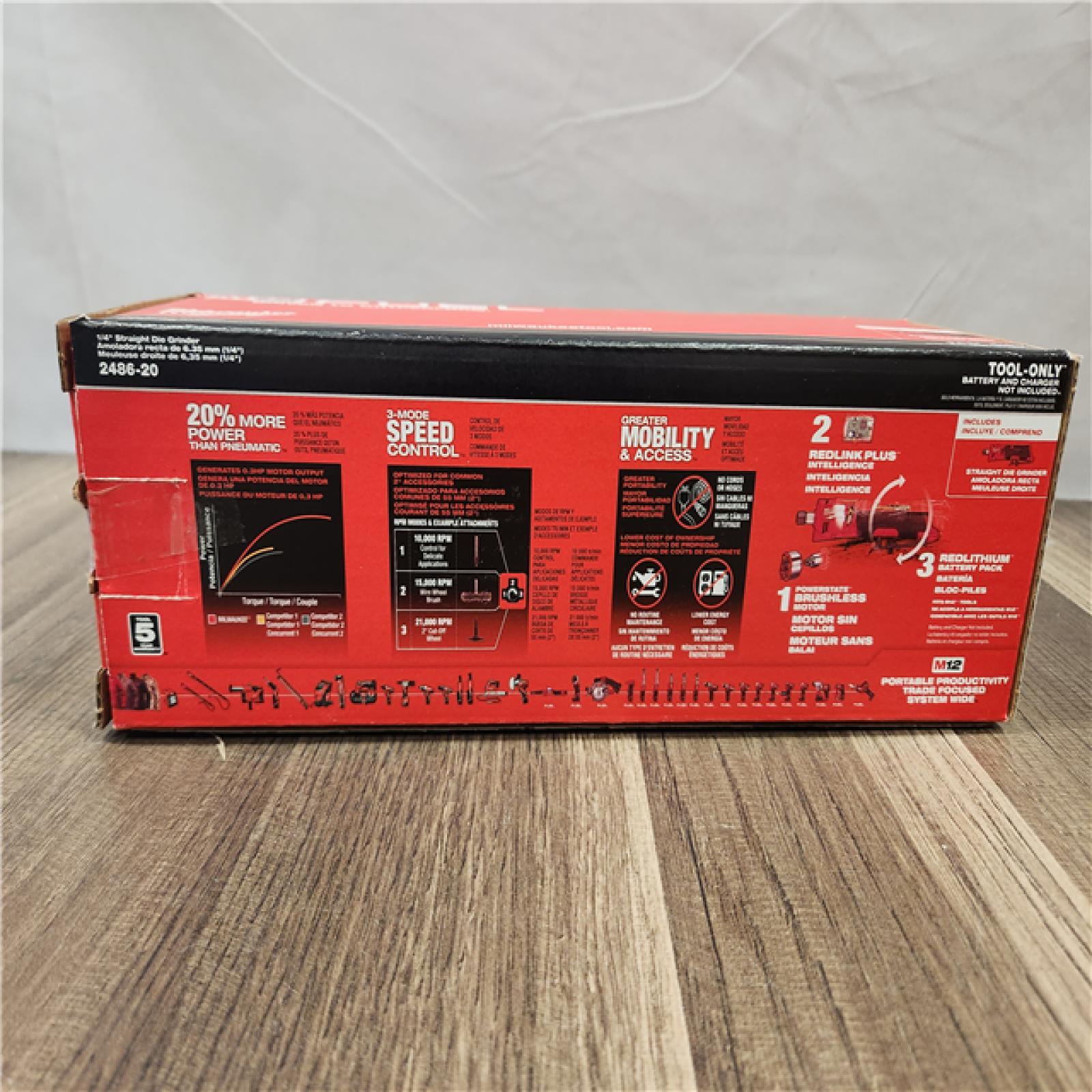 NEW- Milwaukee M12 FUEL Brushless Cordless Straight Die Grinder (Tool-Only)
