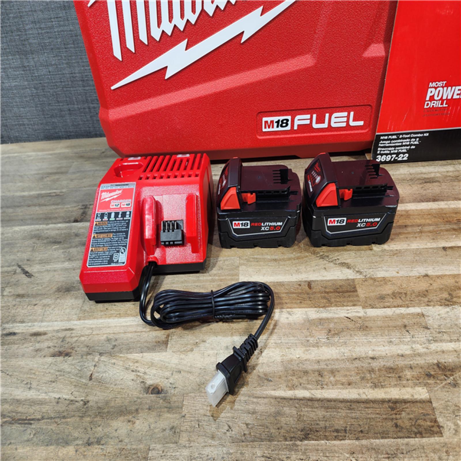 HOUSTON LOCATION - AS-IS (APPEARS LIKE NEW) Milwaukee FUEL 18V Lithium-Ion Brushless Cordless Hammer Drill and Impact Driver Combo Kit
