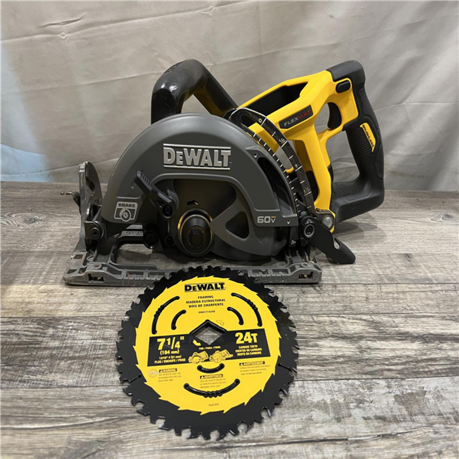 AS-IS DEWALT FLEXVOLT 60V MAX Cordless Brushless 7-1/4 in. Wormdrive Style Circular Saw (Tool Only)