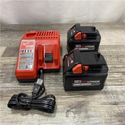 AS-IS Milwaukee 18-Volt Lithium-Ion High Output Battery Starter Kit with Two 6.0 Ah Battery and Charger