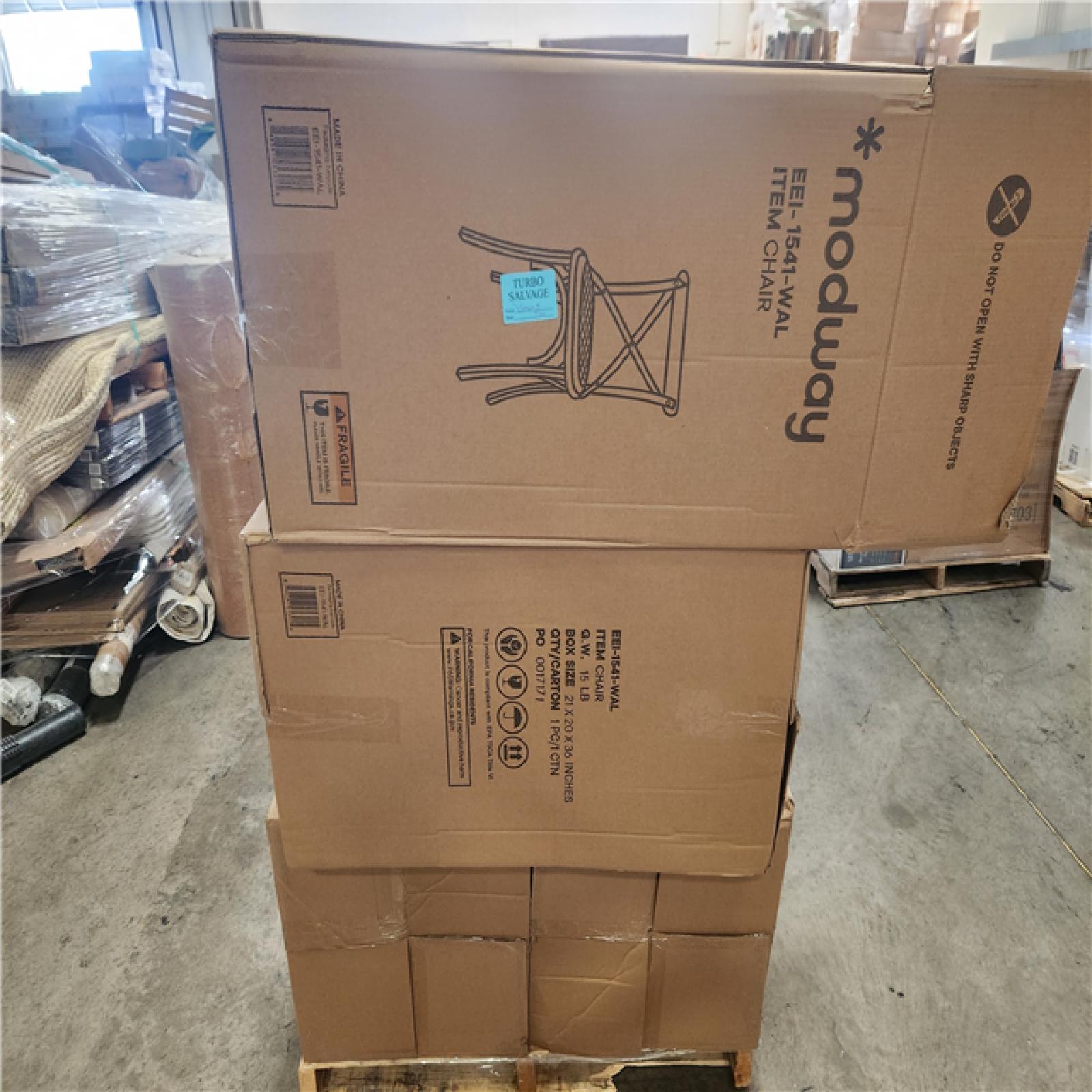 Phoenix NEW MODWAY Gear Walnut Dining Side Chair Pallet (12 Chairs)
