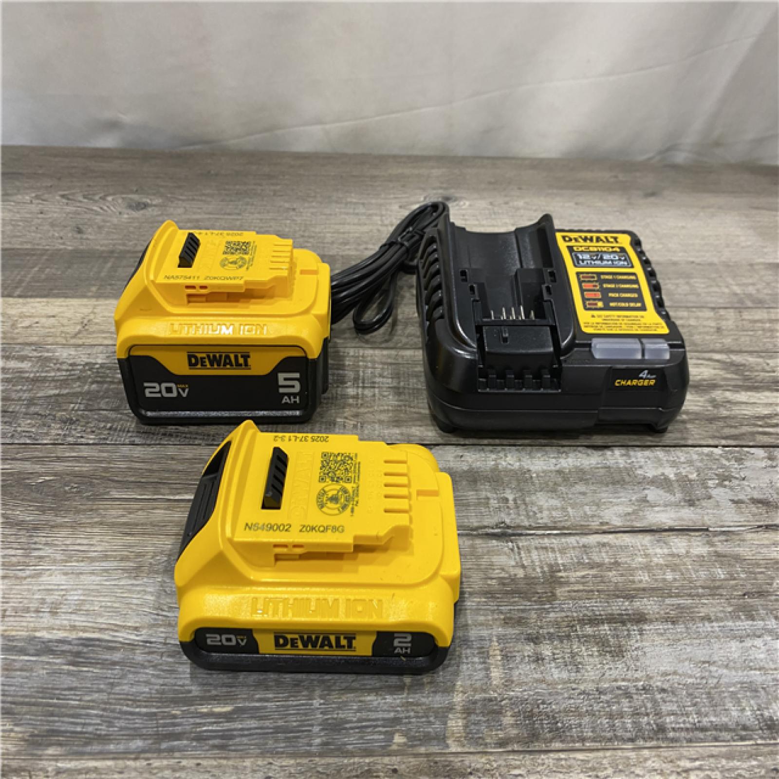 AS-IS DEWALT 20V MAX Lithium-Ion Battery Kit with 5.0Ah and 2.0Ah Battery and Charger