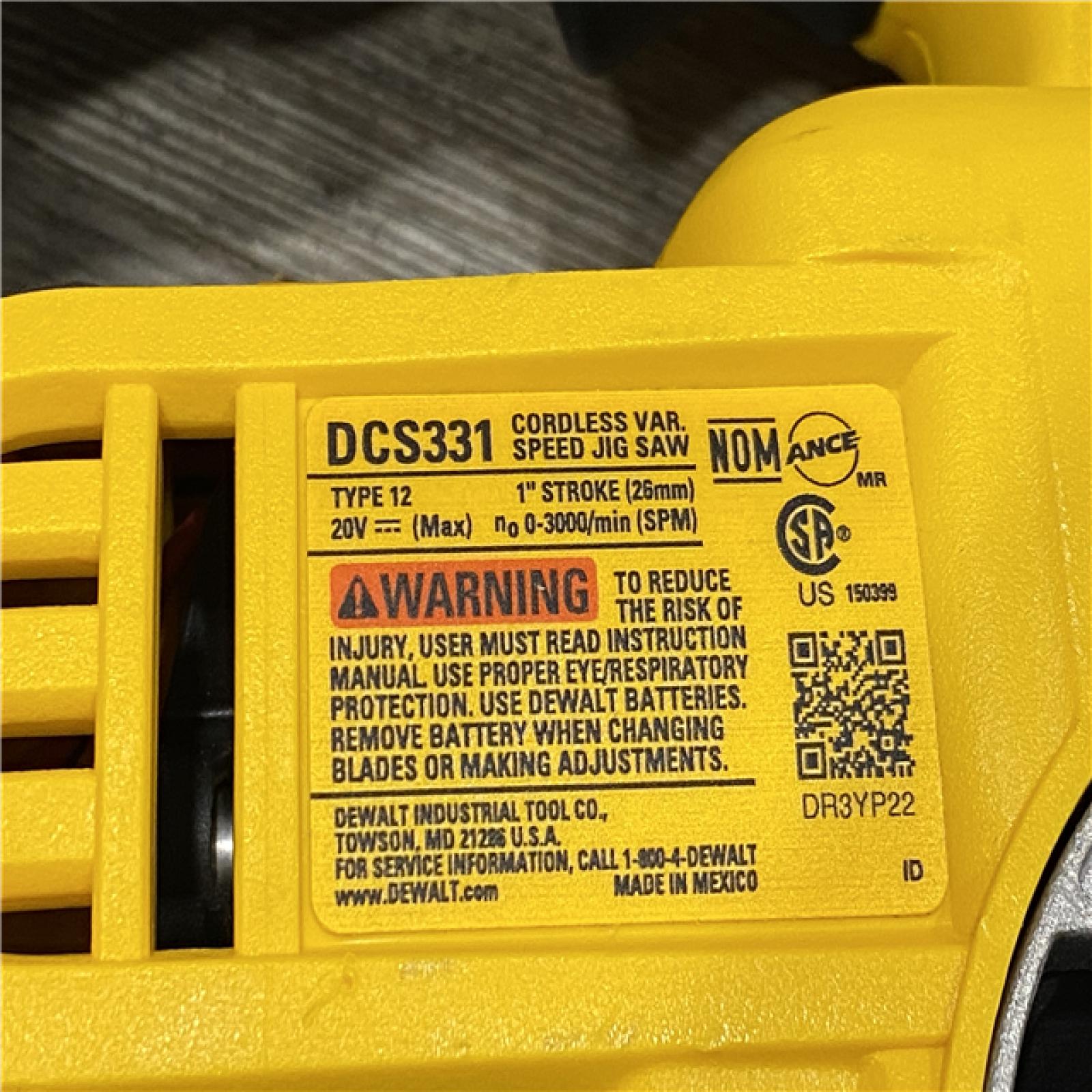 AS-IS DEWALT 20V MAX Cordless Jig Saw (Tool Only)