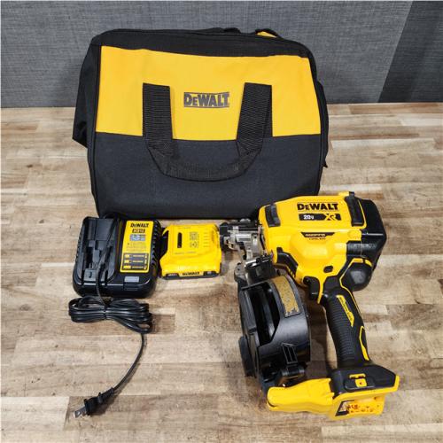 HOUSTON LOCATION - AS - IS DEWALT 20V MAX Lithium-Ion 15-Degree Electric Cordless Roofing Nailer Kit